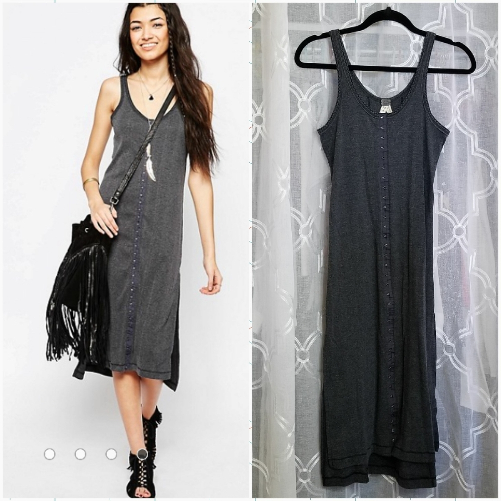 FREE PEOPLE hook-and-eye ribbed dress